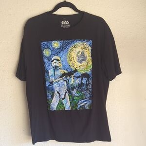Star Wars Black Tee with Starry Stormtrooper Design